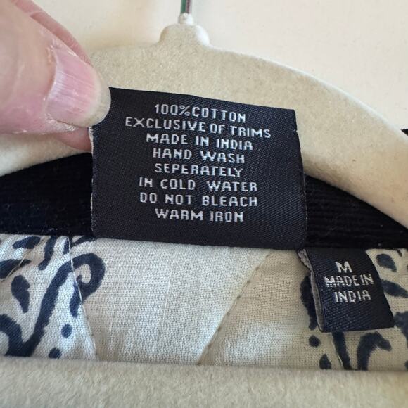 MADISON MATHEWS Jacket Medium Corduroy Quilted Mandarin Collar Loop Button - Picture 12 of 14